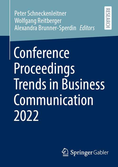 Book cover of Conference Proceedings Trends in Business Communication 2022 (1st ed. 2023)