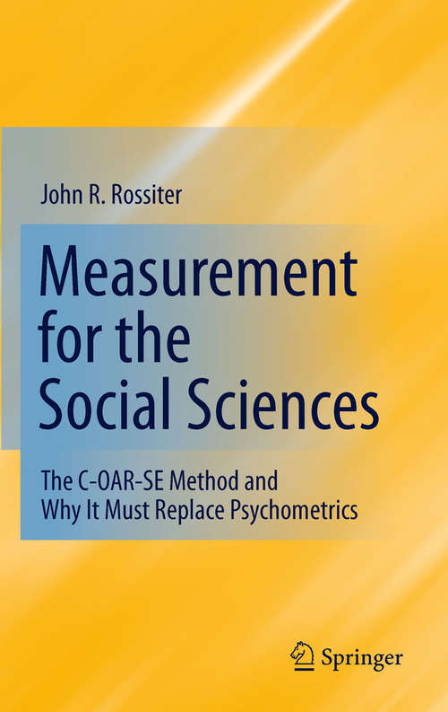 Book cover of Measurement for the Social Sciences