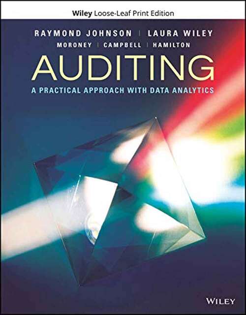 Book cover of Auditing: A Practical Approach with Data Analytics