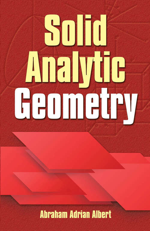 Book cover of Solid Analytic Geometry (Dover Books on Mathematics)