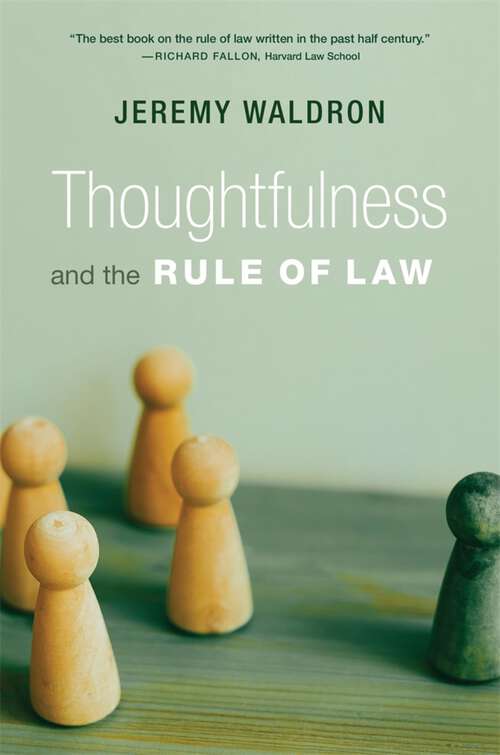 Book cover of Thoughtfulness and the Rule of Law