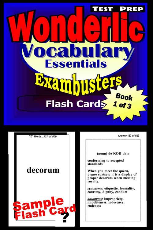 Book cover of Wonderlic Test Prep Flash Cards: Vocabulary Essentials (Exambusters Wonderlic Workbook: 1 of 3)
