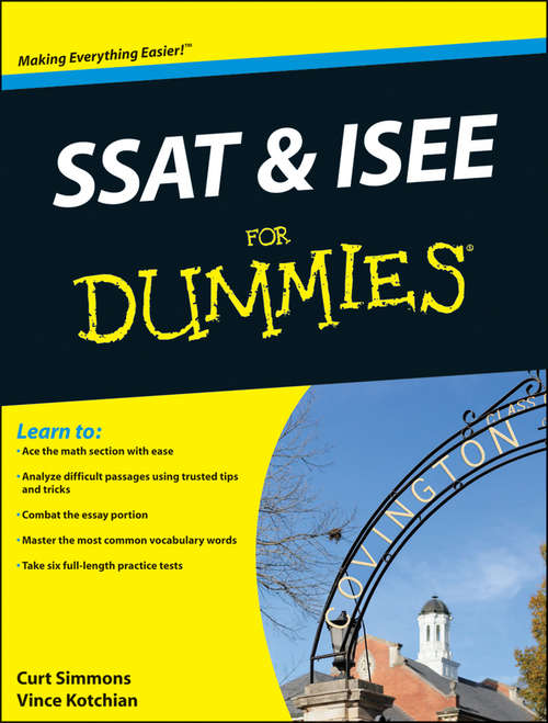 Book cover of SSAT and ISEE For Dummies