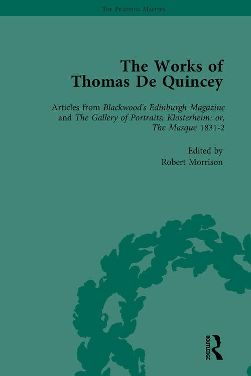 Book cover of The Works of Thomas De Quincey, Part II vol 8
