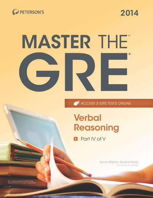 Book cover of Master the GRE: Verbal Reasoning