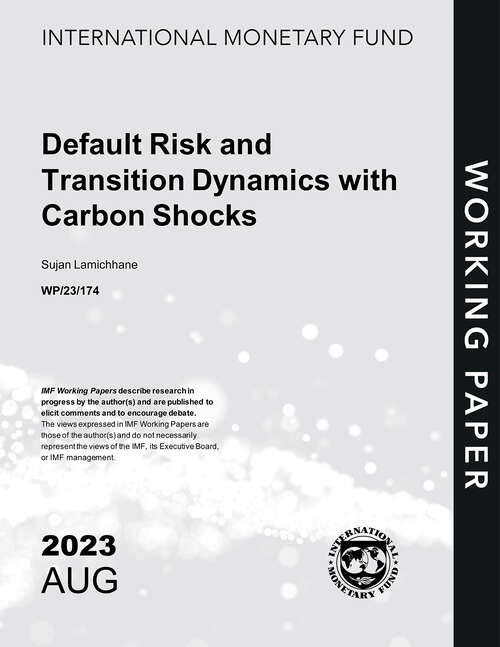 Book cover of Default Risk and Transition Dynamics with Carbon Shocks