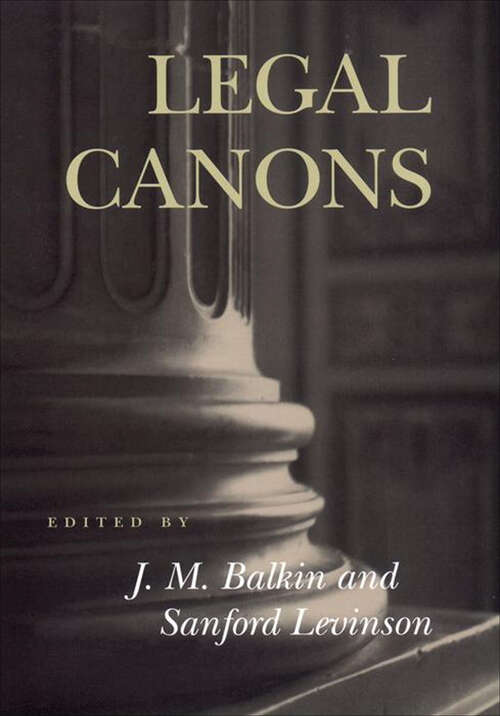 Book cover of Legal Canons