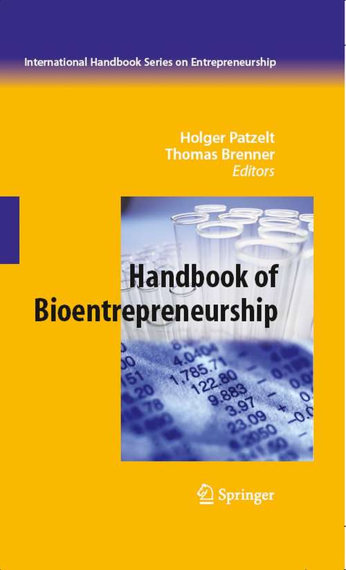 Book cover of Handbook of Bioentrepreneurship