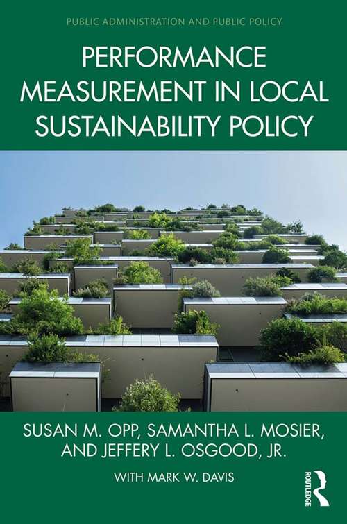 Book cover of Performance Measurement in Local Sustainability Policy (Public Administration and Public Policy)