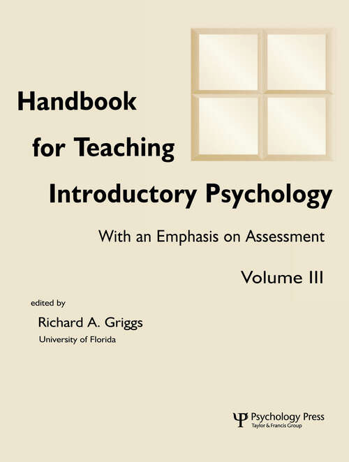 Handbook for Teaching Introductory Psychology: Volume Ii