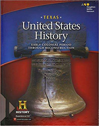 Book cover of United States History : Early Colonial Period Through Reconstruction (Texas Edition)