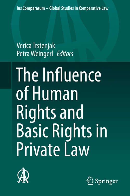 Book cover of The Influence of Human Rights and Basic Rights in Private Law
