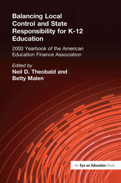 Book cover of Balancing Local Control and State Responsibility for K-12 Education