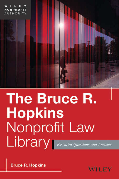 Book cover of The Bruce R. Hopkins Nonprofit Law Library