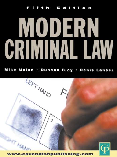 Book cover of Modern Criminal Law: Fifth Edition