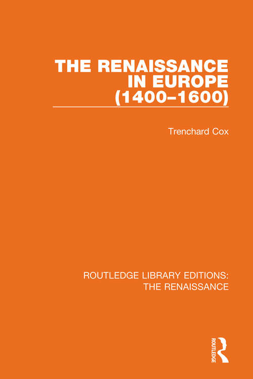 Book cover of The Renaissance in Europe