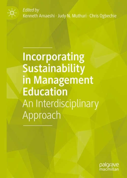 Book cover of Incorporating Sustainability in Management Education: An Interdisciplinary Approach (1st ed. 2019)