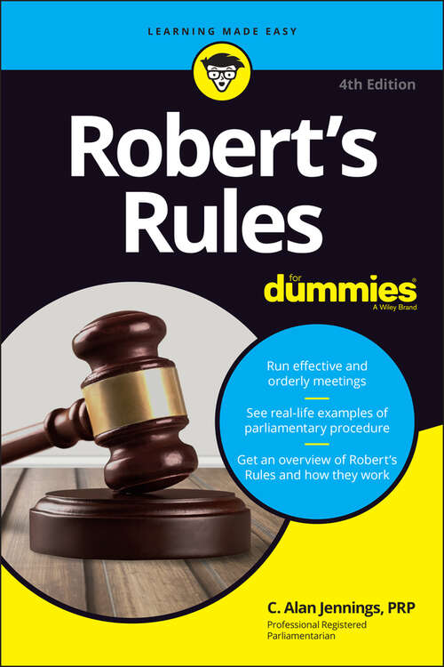 Book cover of Robert's Rules For Dummies (4)