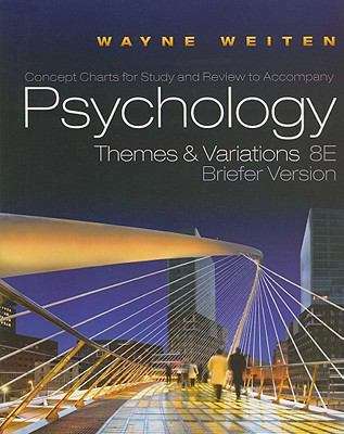 Book cover of Concept Charts for Study and Review to Accompany Psychology: Themes and Variations, Briefer Edition (8th Edition)