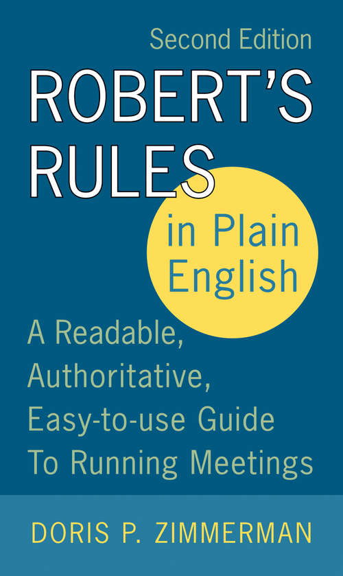 Book cover of Robert's Rules in Plain English 2e