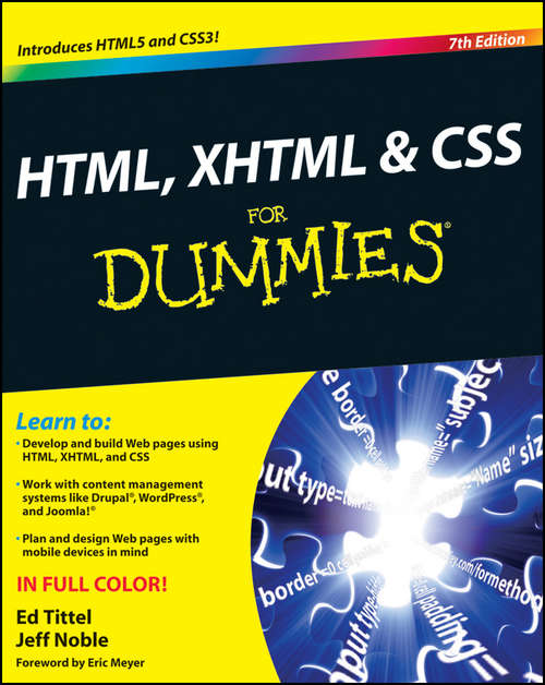 Book cover of HTML, XHTML and CSS For Dummies, 7th Edition