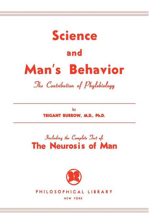 Book cover of Science and Man's Behavior