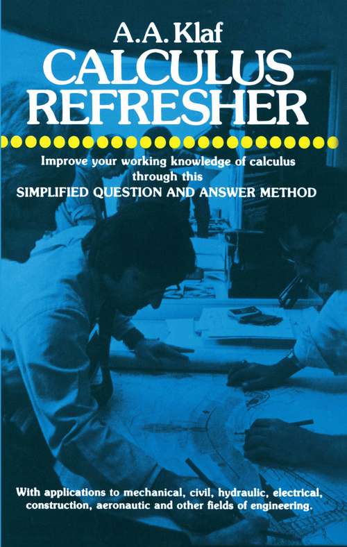 Book cover of Calculus Refresher (Dover Books on Mathematics)