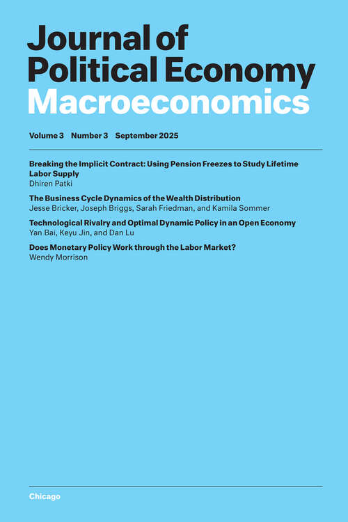 Book cover of Journal of Political Economy Macroeconomics, volume 3 number 3 (September 2025)