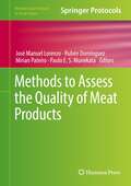 Methods to Assess the Quality of Meat Products (Methods and Protocols in Food Science)