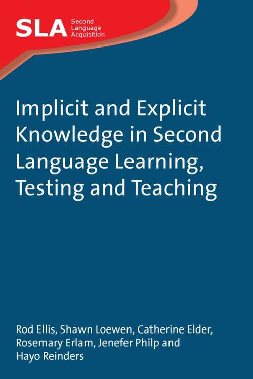Book cover of Implicit and Explicit Knowledge in Second Language Learning, Testing and Teaching