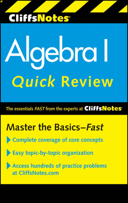 Book cover of CliffsNotes Algebra I Quick Review, 2nd Edition