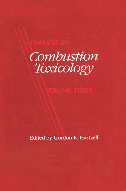 Book cover of Advances in Combustion Toxicology, Volume III (1)