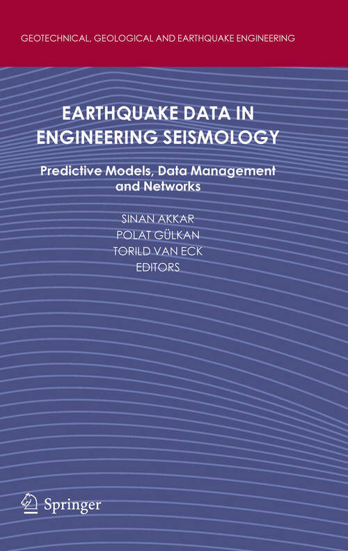 Book cover of Earthquake Data in Engineering Seismology