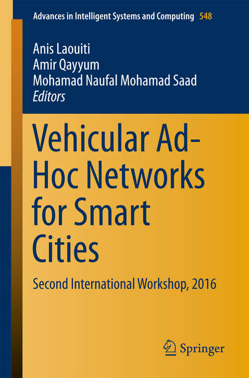 Book cover of Vehicular Ad-Hoc Networks for Smart Cities