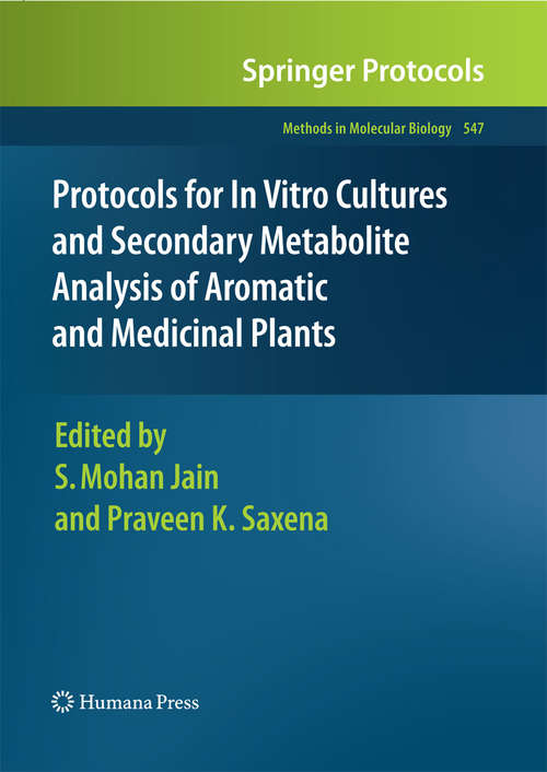 Protocols for In Vitro Cultures and Secondary Metabolite Analysis of Aromatic and Medicinal Plants