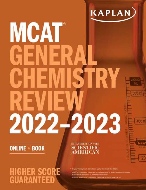 Book cover of MCAT General Chemistry Review 2022-2023: Online + Book (Kaplan Test Prep)