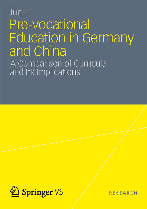 Book cover of Pre-vocational Education in Germany and China
