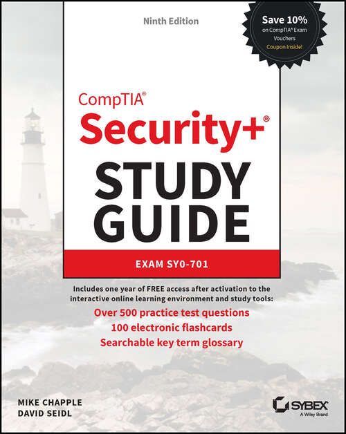 Book cover of CompTIA Security+ Study Guide with over 500 Practice Test Questions: Exam SY0-701 (9) (Sybex Study Guide)