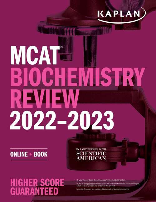 Book cover of MCAT Biochemistry Review 2022-2023: Online + Book (Kaplan Test Prep)