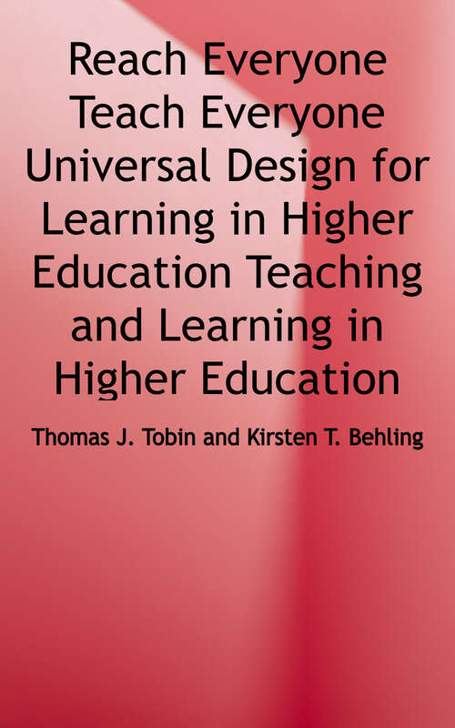 Book cover of Reach Everyone, Teach Everyone: Universal Design for Learning in Higher Education (Teaching and Learning in Higher Education Ser.)