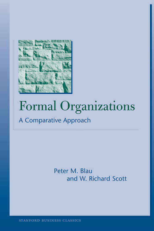 Book cover of Formal Organizations: A Comparative Approach (1) (Stanford Business Classics)