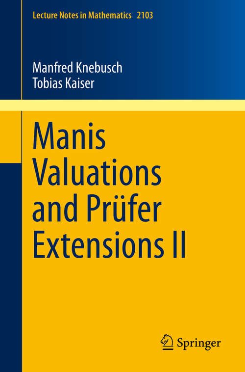 Book cover of Manis Valuations and Prüfer Extensions II