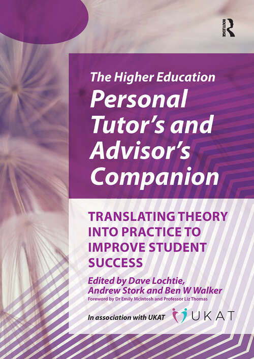Book cover of Higher Education Personal Tutor’s and Advisor’s Companion: Translating Theory into Practice to Improve Student Success (1) (Higher Education)