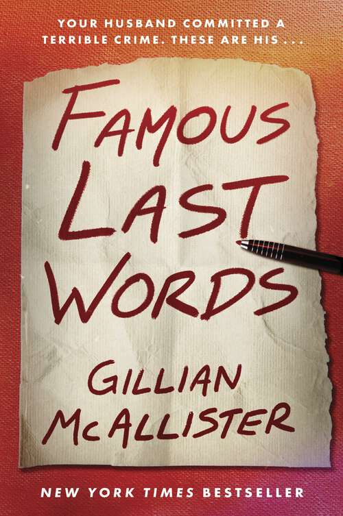 Book cover of Famous Last Words: A Novel
