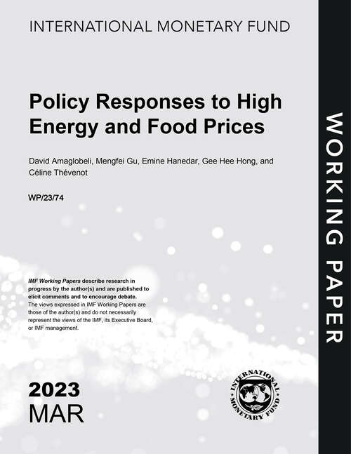 Book cover of Policy Responses to High Energy and Food Prices