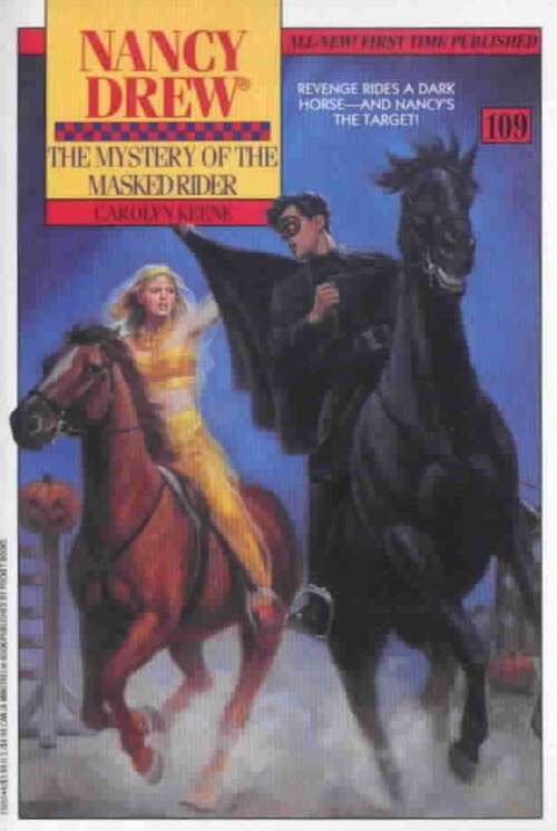 Book cover of The Mystery of the Masked Rider (Nancy Drew Mystery Stories #109)