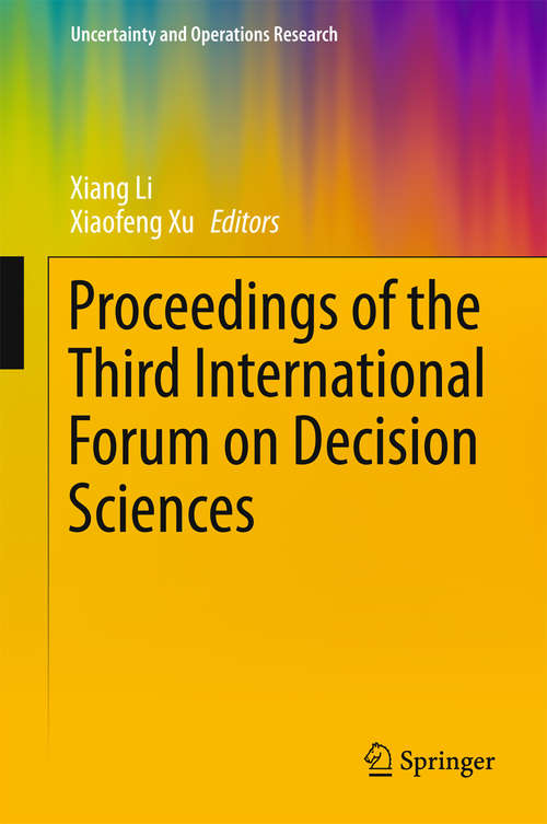 Book cover of Proceedings of the Third International Forum on Decision Sciences