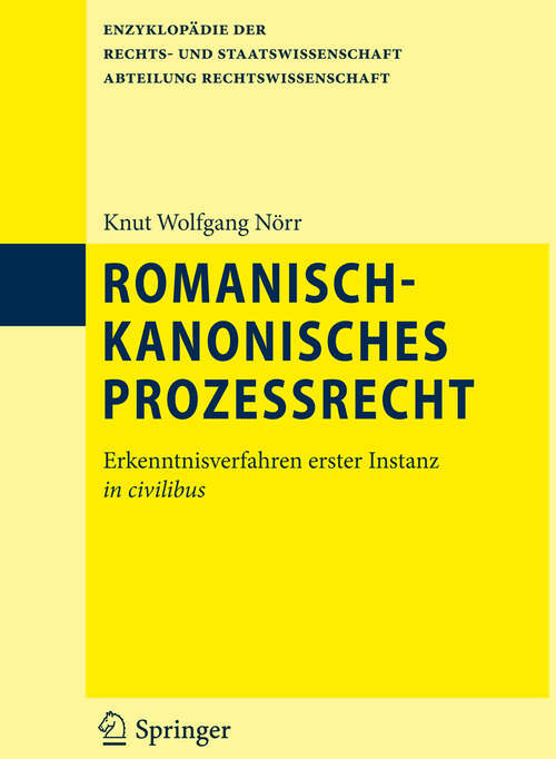 Book cover of Romanisch-kanonisches Prozessrecht