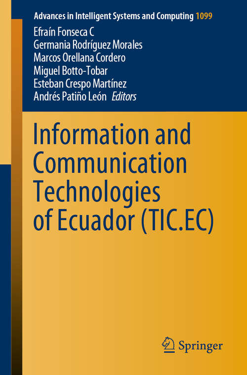 Information and Communication Technologies of Ecuador (Advances in Intelligent Systems and Computing #1099)