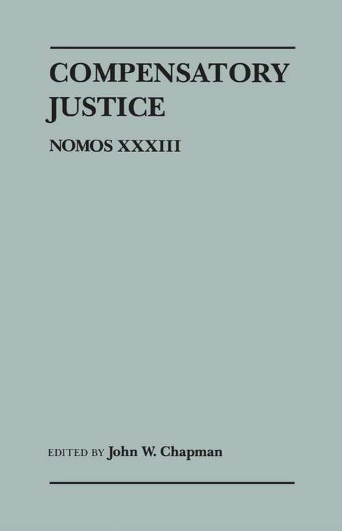 Book cover of Compensatory Justice